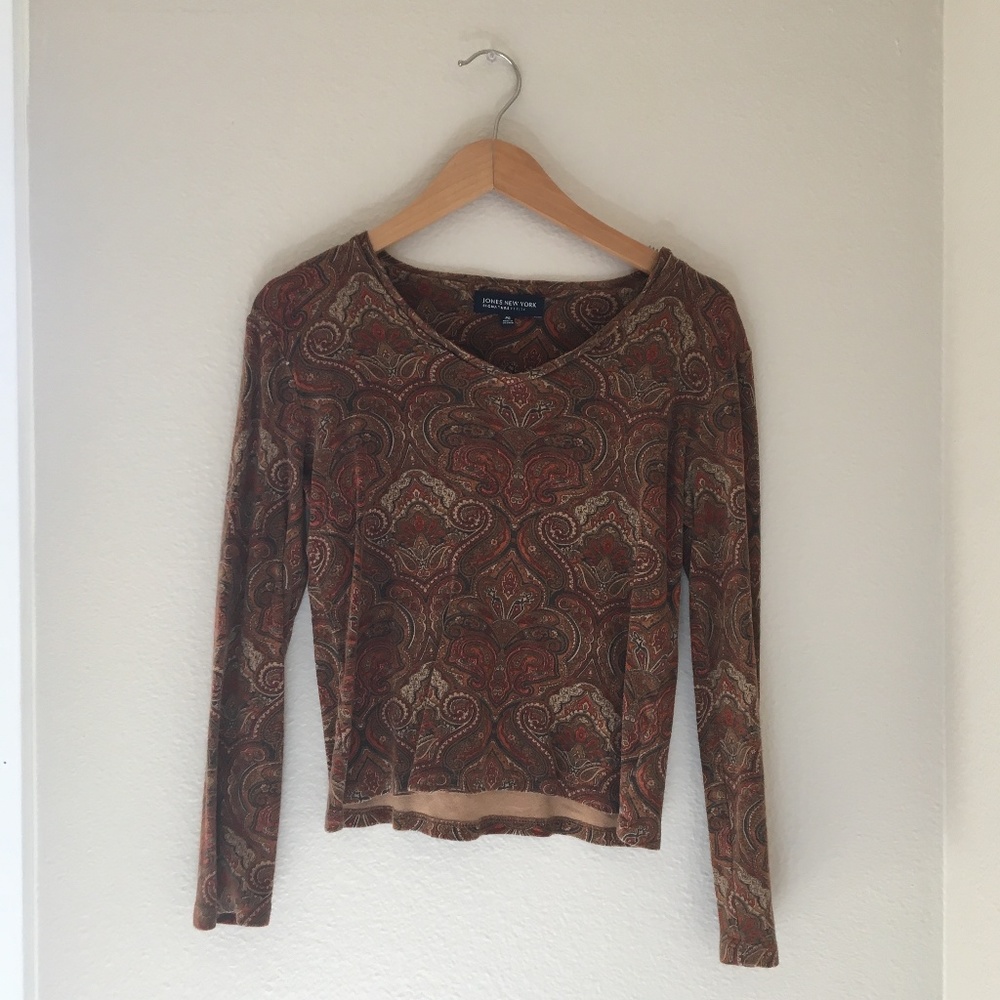 💛Jones NY Floral 70s Top